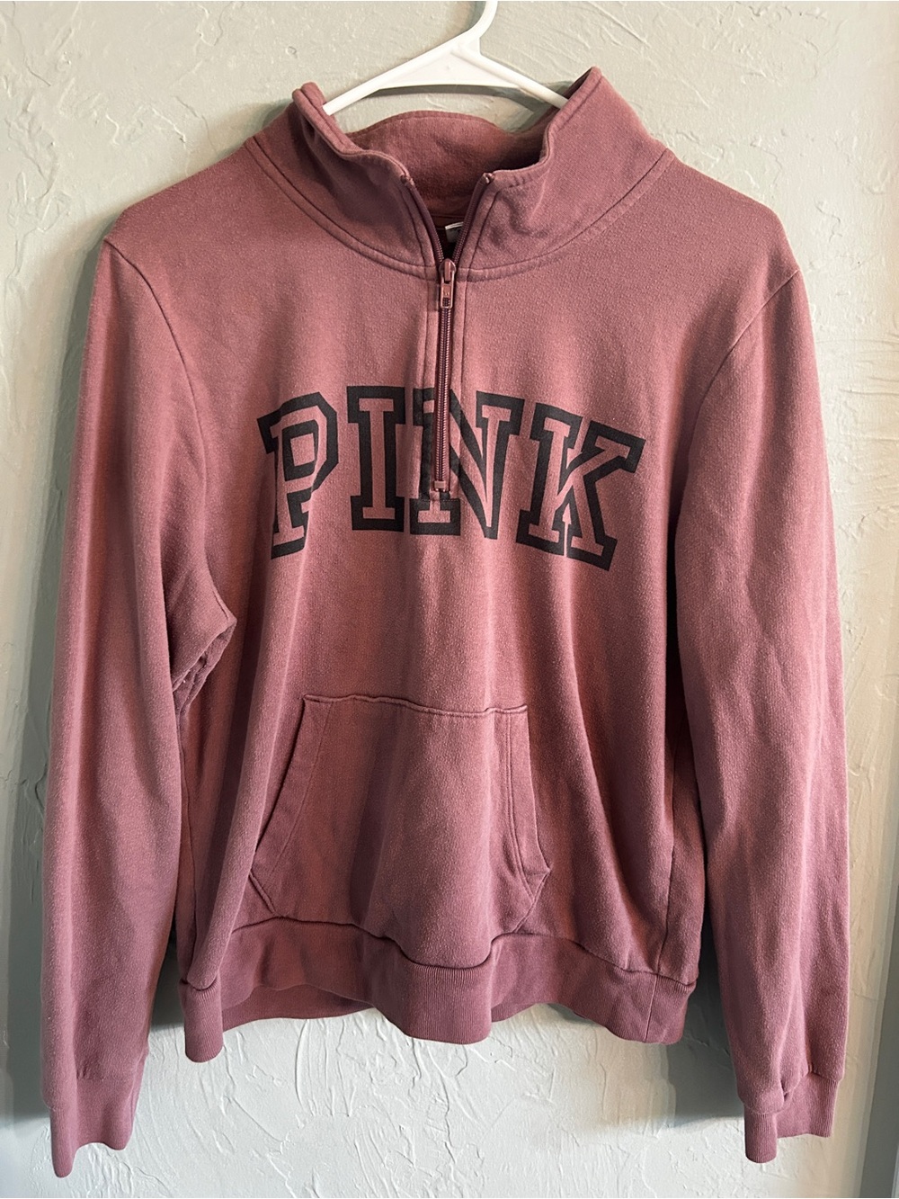 PINK Victoria's Secret Half-Zip Pullover Sweater - Dusty Rose
